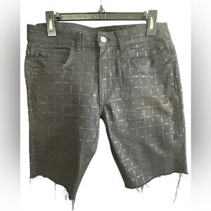 1017 ALYX 9SM Black Denim Raw Hem Cut Off Shorts Size 30